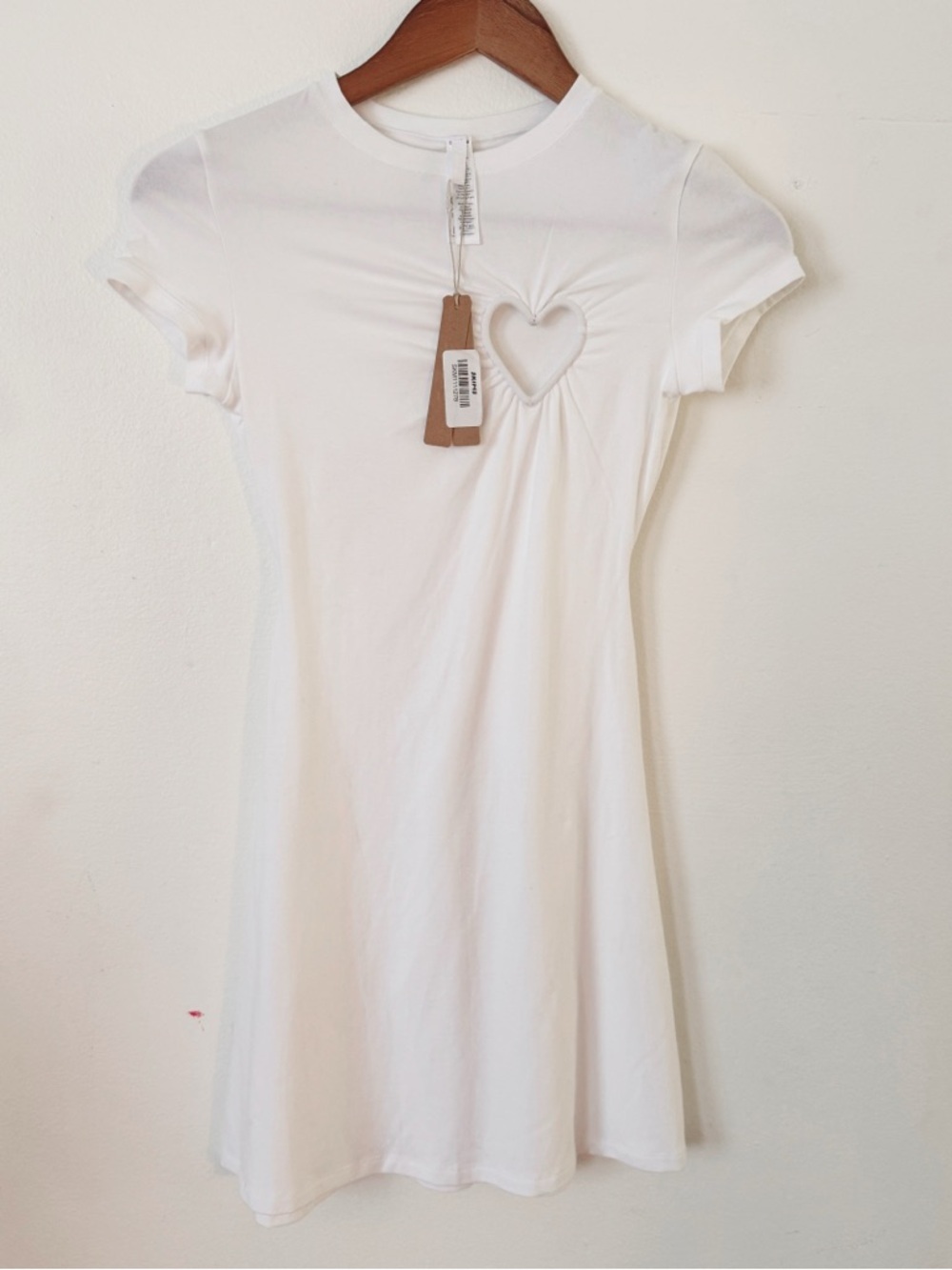 SKIMS limited edition White Mini Dress with Heart Cutout XS NWT - Picture 3 of 6